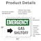 Signmission Gas Shutoff (Right Arrow) With Symbol, 24 in W x Rectangle, Vinyl Decal OS-2PACK-EM-D-1824-L-10389 - alternate 3